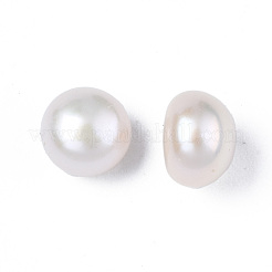 Half Drilled Natural Cultured Freshwater Pearl Beads&nbsp;PEAR-N020-02A