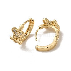 KC Gold Plated Brass Micro Pave Cubic Zirconia Hoop Earring&nbsp;EJEW-L271-01KCG-09