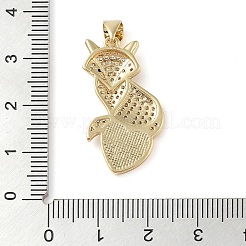 Brass Micro Pave Clear Cubic Zirconia Pendants&nbsp;KK-I712-56C-G