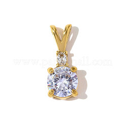 304 Stainless Steel Pave Cubic Zirconia Pendants&nbsp;STAS-OY010-12G-1