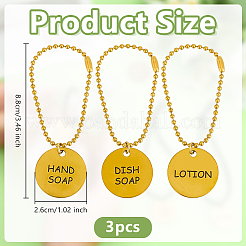 3Pcs Flat Round Stainless Steel Bathroom Tag Pendants Decorations&nbsp;HJEW-OC00257