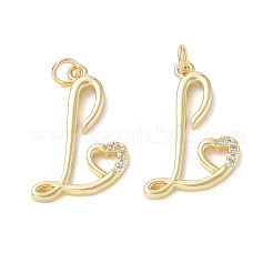 Eco-Friendly Rack Plating Brass Micro Pave Cubic Zirconia Pendants&nbsp;KK-F845-31G