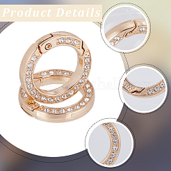 8pcs Alloy Crystal Rhinestone Spring Gate Rings&nbsp;FIND-GF0007-69A-KCG