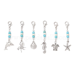 Ocean Theme Tibetan Style Alloy Pendant Decorations&nbsp;HJEW-JM03439