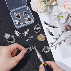 12Pcs 12 Styles Gothic Style Zinc Alloy Enamel Pendants&nbsp;ENAM-SC0007-99