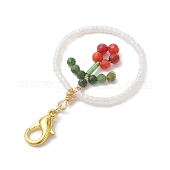 Ring Handmade Glass Seed Beads Pendant Decorations&nbsp;HJEW-MZ00067