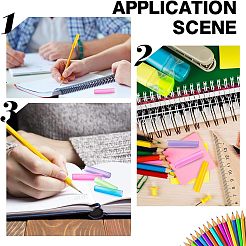 96Pcs 6 Colors Transparent Plastic Pencil Cap&nbsp;AJEW-CA0003-04