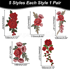 10Pcs 5 Styles Handmade Polyester Embroidered Lace Flower&nbsp;FIND-WR0011-85