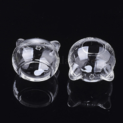 Handmade Kitten Blown Glass Globe Beads&nbsp;BLOW-T001-31