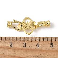 Brass Pave Clear Cubic Zirconia Fold Over Clasps&nbsp;KK-M320-03G