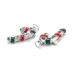 Christmas Themed Brass Micro Pave Cubic Zirconia Pendants&nbsp;ZIRC-L101-10P