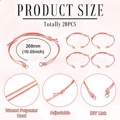 20Pcs Waxed Polyester Cord Bracelet Making&nbsp;AJEW-TAC00094