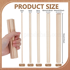 100Pcs Wood Sticks&nbsp;WOOD-BC0001-50C