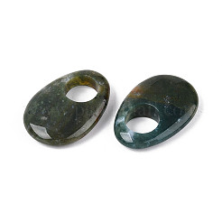 Natural Moss Agate Large Hole Pendants&nbsp;G-N348-06B-07