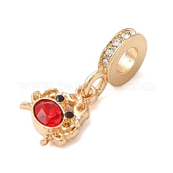 Rack Plating Alloy Rhinestone European Dangle Charms&nbsp;PALLOY-S189-38G-03