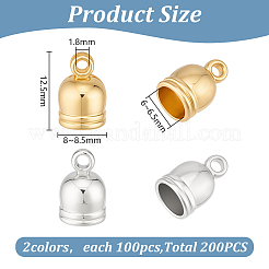 200Pcs 2 Colors CCB Plastic Cord Ends&nbsp;CCB-GO0001-02