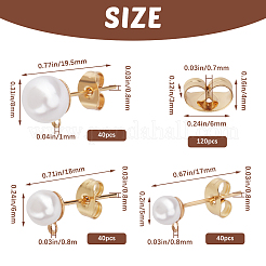 120Pcs 3 Size Iron Stud Earring Findings&nbsp;STAS-SP0001-51G