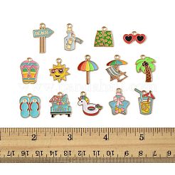28Pcs 14 Styles Beach Holiday Theme Alloy Enamel Pendants&nbsp;ENAM-FS0003-35