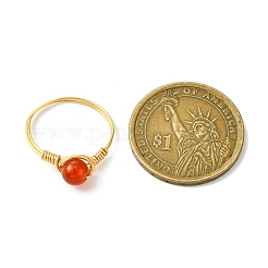Natural Green Aventurine & Carnelian & Amethyst & Tiger Eye & Lapis Lazuli Finger Rings&nbsp;RJEW-JR00830