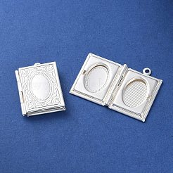 Rack Plating Brass Locket Pendants&nbsp;KK-F090-04S