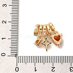 Brass Micro Pave Cubic Zirconia Pendants&nbsp;KK-M301-03G