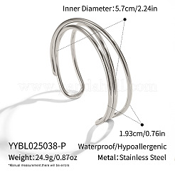 Minimalist 304 Stainless Steel Open Cuff Bracelets for Women&nbsp;LS-VX8424-2