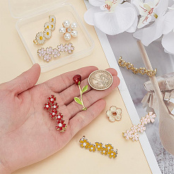 9Pcs 9 Styles Alloy Enamel Flower Shoelace Buckle&nbsp;DIY-AR0004-36