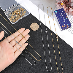 12Pcs 2 Colors 304 Stainless Steel Round Snake Chain Necklaces Set&nbsp;NJEW-SC0001-19