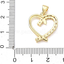 Brass Micro Pave Cubic Zirconia Pendants&nbsp;CU-CBA83A6-06G-01