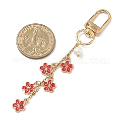 6Pcs Alloy Enamel Flower Pendant Decorations&nbsp;HJEW-JM04044