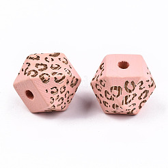 Painted Natural Wood Beads&nbsp;WOOD-T021-51C-11