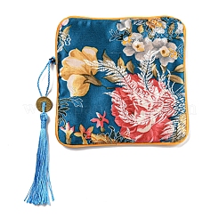 Chinese Style Floral Cloth Jewelry Storage Zipper Pouches&nbsp;AJEW-D063-01E