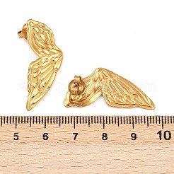 304 Stainless Steel Butterfly Wing Stud Earrings&nbsp;EJEW-I320-22G-01
