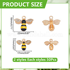 100Pcs 2 Styles Alloy Enamel Pendants&nbsp;ENAM-WR0001-25