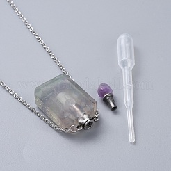 Natural Gemstone Perfume Bottle Pendant Necklaces&nbsp;NJEW-F251-08