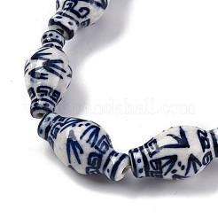 Handmade Blue and White Porcelain Beads Strands&nbsp;PORC-I027-13C