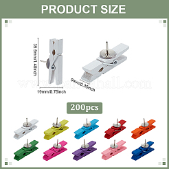 100Pcs Wooden Craft Pegs Clips with Iron Drawing Pins&nbsp;AJEW-WH0709-007
