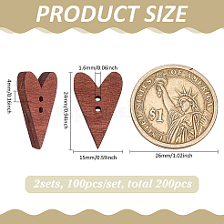 2 Sets 2-Hole Wood Buttons&nbsp;WOOD-FG0001-62