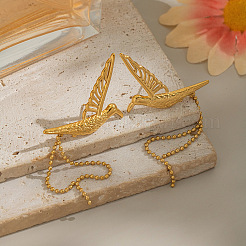 Stainless Steel Bird Tassel Stud Earrings&nbsp;CQ0312