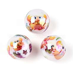 Ocean Theme Printed Opaque Acrylic Beads&nbsp;MACR-T048-07M