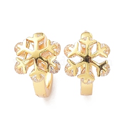 Brass Micro Pave Cubic Zirconia Hoop Earrings&nbsp;ZIRC-P090-07G