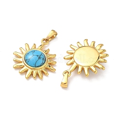 304 Stainless Steel with Synthetic Turquoise Pendants&nbsp;STAS-L309-21E-G