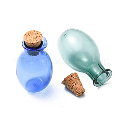 10Pcs 5 Colors Oval Glass Cork Bottles Ornament&nbsp;DJEW-FS0001-01