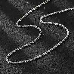 Tarnish Resistant 304 Stainless Steel Rope Chain Necklaces&nbsp;NJEW-E026-09P
