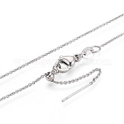 1MM Adjustable Slider Brass Cable Chain Necklaces for Men Women&nbsp;NJEW-N057-01P