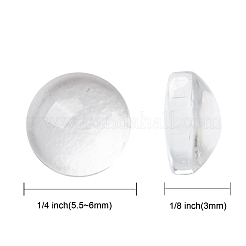 Transparent Glass Cabochons&nbsp;GGLA-R026-6mm