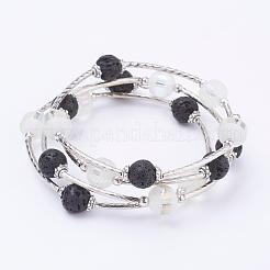 Electroplate Glass Bead Wrap Bracelets&nbsp;BJEW-JB03260
