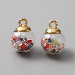 Glass Pendants&nbsp;GLAA-WH0031-37