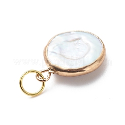 Electroplate Natural Baroque Pearl Keshi Pearl Pendants&nbsp;PALLOY-JF01896