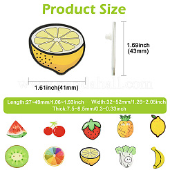 20Pcs 10 Styles Acrylic Badges Brooch Pins&nbsp;JEWB-CJ0003-01